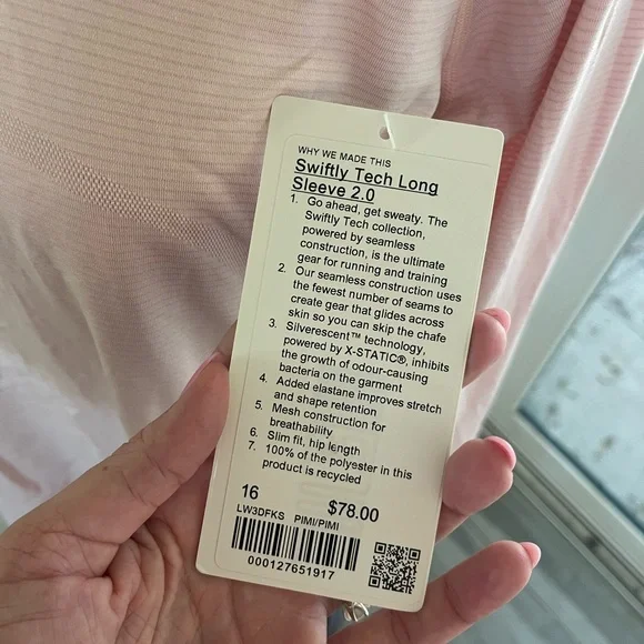 NWT Lululemon Pink Swiftly Tech Long Sleeve 2.0 - Size 16 - Picture 3 of 4